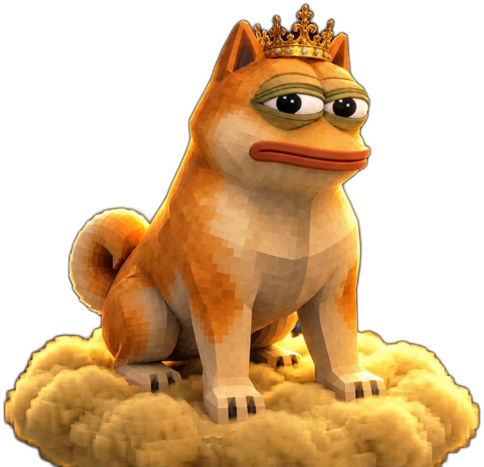 The king sitting upright on his cloud, wearing his crown